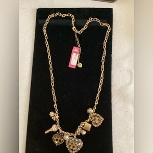 Vintage Betsey Johnson Heart Lock and Key Necklace